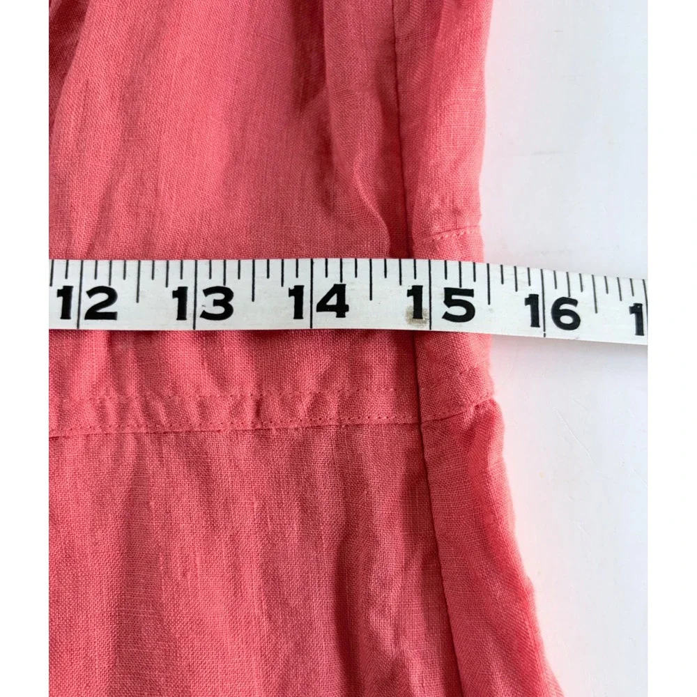 Brooks Brothers Womens 100% Linen Sheath Dress Coral Pink Sleeveless Size 10 - Picture 8 of 9